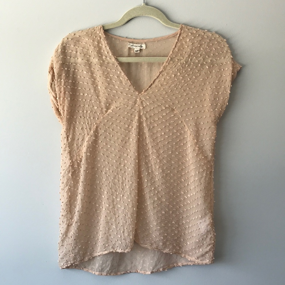 100% Silk Sheer Blush Raven + Lily Blouse